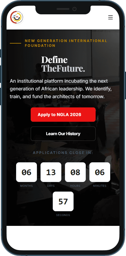 NGI Foundation mobile interface view.