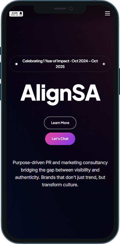 Align SA mobile mockup
