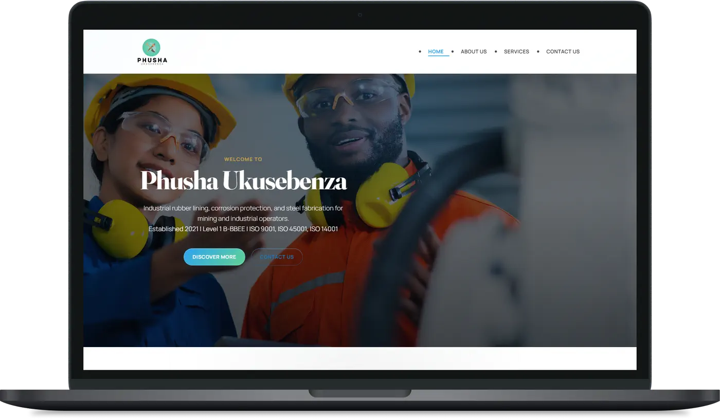 Phusha Ukusebenza desktop mockup